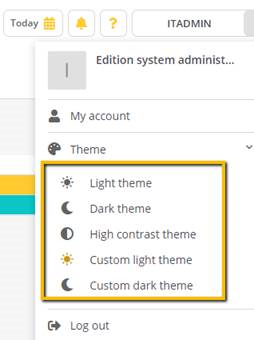 Theme options in About box