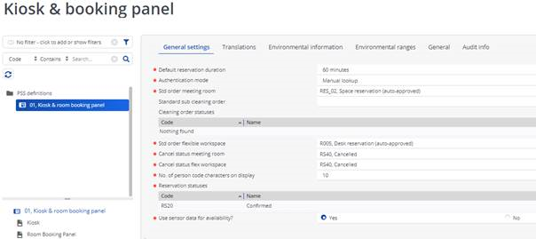 General settings