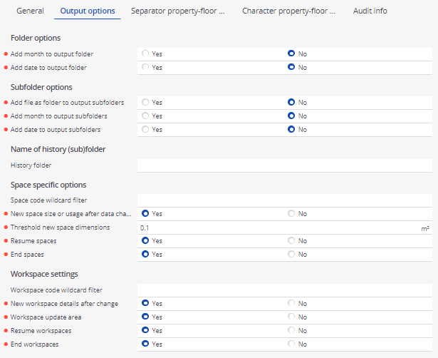 Output options