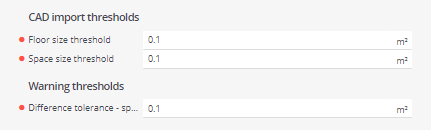 CAD import thresholds